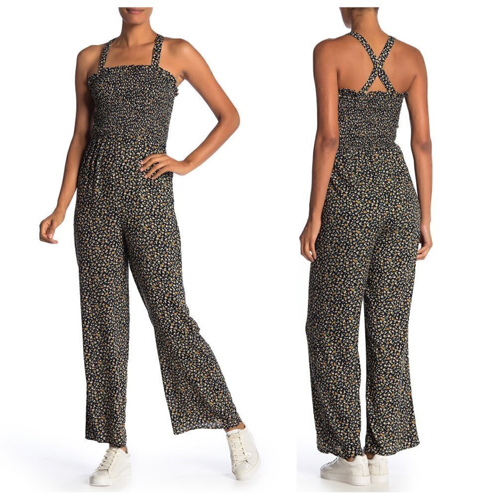 CHANCE Printed Smocked Jumpsuit